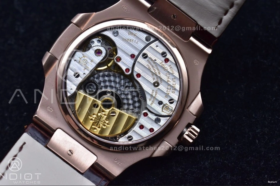 on Gray Croco 5712 A23J Best SS GRF Dial Strap Brown Edition RG Nautilus 0227